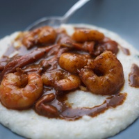 Creole Shrimp and Basil Goat Cheese Grits from Tupelo Honey Café